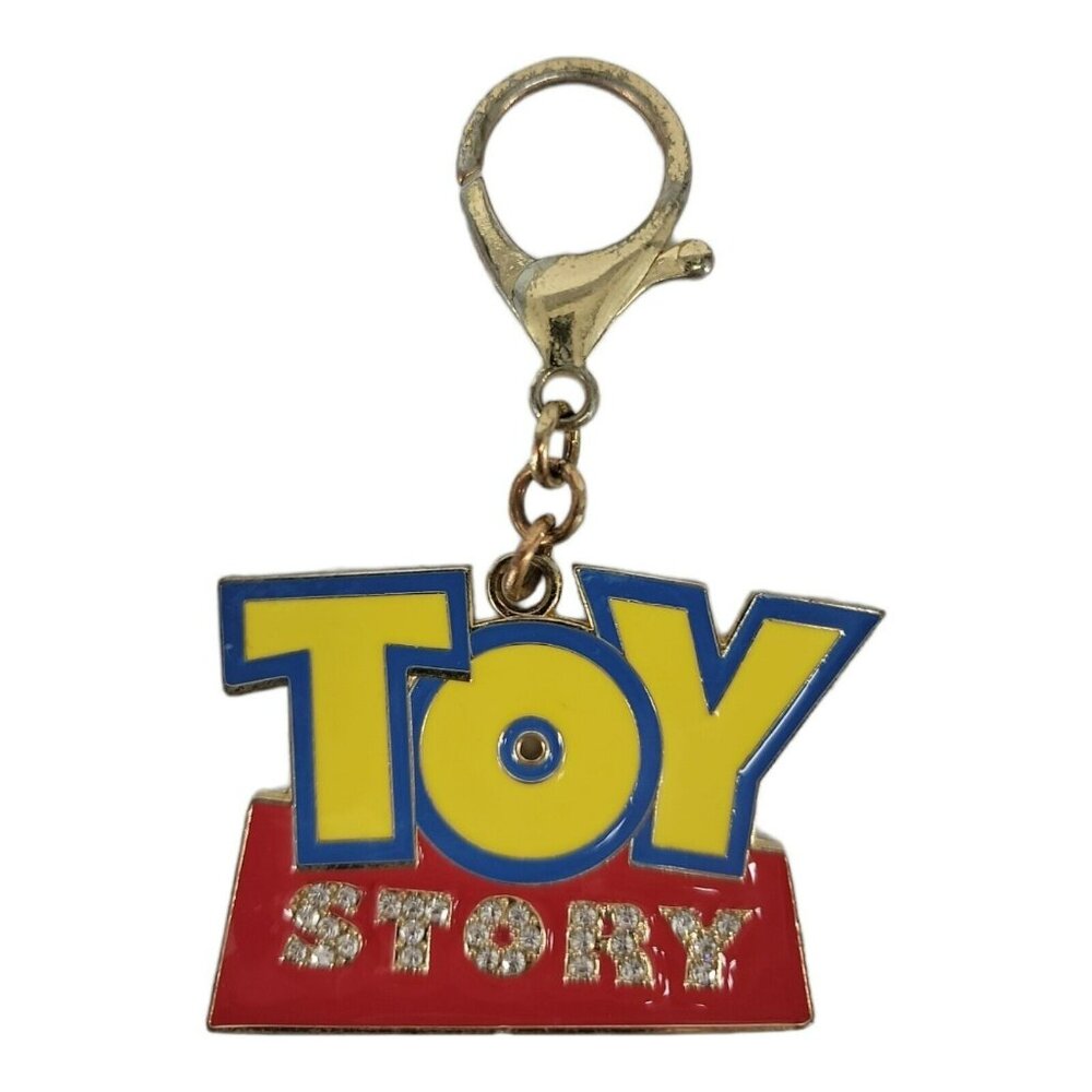 Disney Pixar Handbag Charm Toy Story Purse Spellout Bling Red Yellow 2x1.5 in